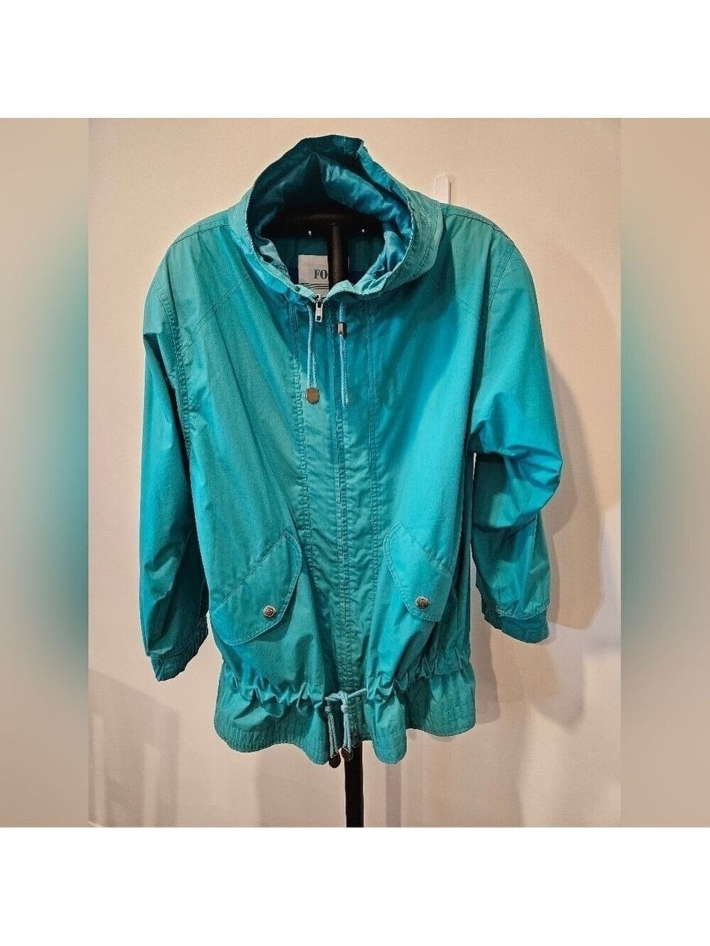 LONDON FOG VINTAGE WOMEN'S GREEN HOODED LONG SLEEVED PERFECT FALL JACKET SIZE S